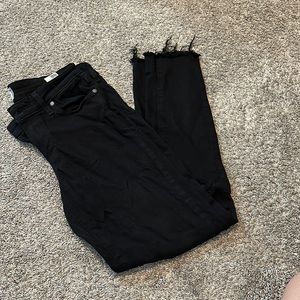 Paige black low rise skinny distressed black  pants